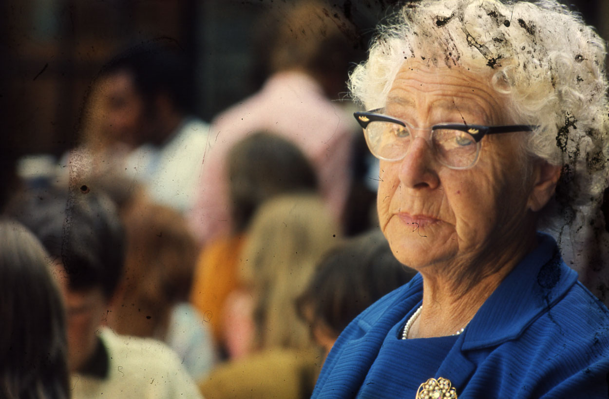 The effect of ageing in an old photograph - slide.